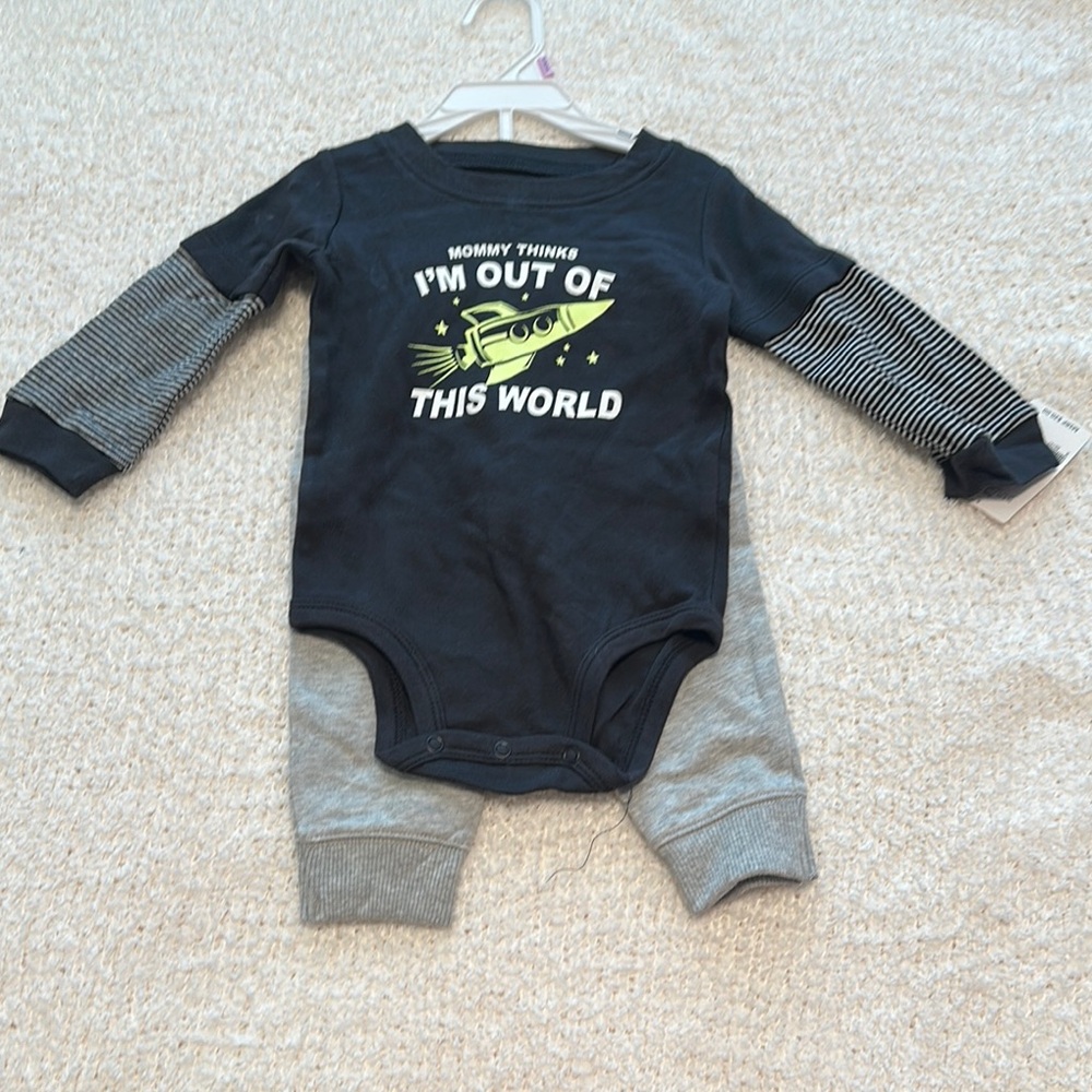 Carter's Black and Gray Bodysuit One Piece